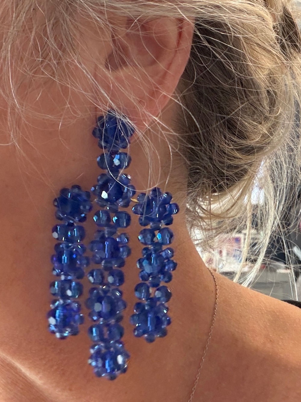 kate spade cobalt blue beaded floral charm